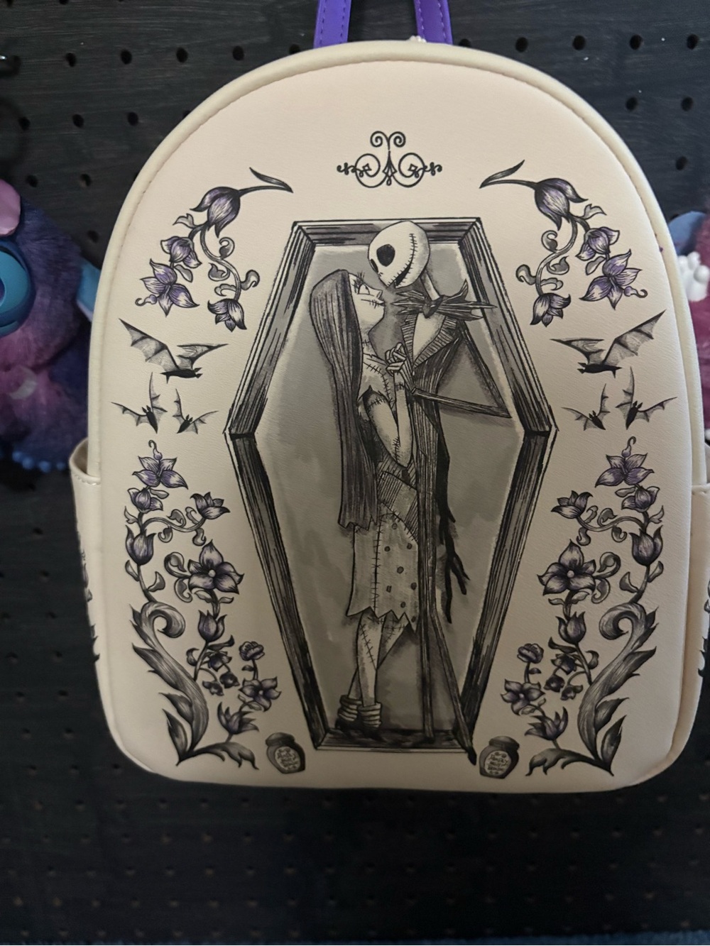 Loungefly Beige The Nightmare Before Christmas Mini Backpack with Purple Accents